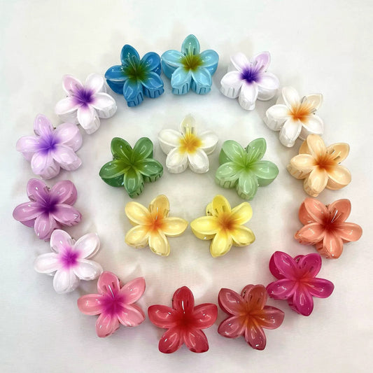 Plumeria Flowers Claw Clips | Set of 4