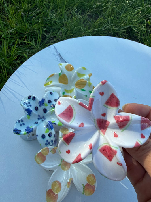 Fruit Plumeria Flowers Claw Clips | Set of 4